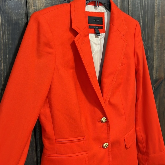 J. Crew Schoolboy Blazer 2 Wool Red Orange Office Professional Academia - Picture 3 of 13